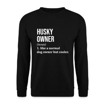 Husky - Unisex Sweatshirt - black - Front - Alina (178cm) & Michal (187cm)