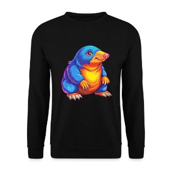 Mole Colorful Kawaii Cartoon Character Clipart - Unisex Sweatshirt - black - Front - Alina (178cm) & Michal (187cm)