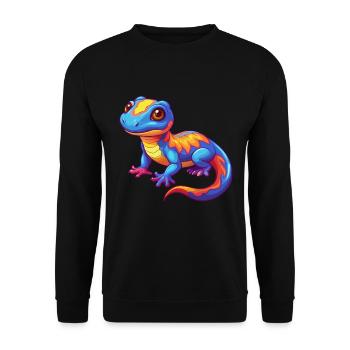 Salamander Colorful Kawaii Cartoon Character - Unisex Sweatshirt - black - Front - Alina (178cm) & Michal (187cm)