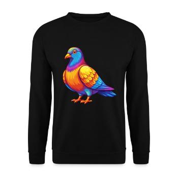 Taube Bunte Kawaii Cartoon Figur Clipart - Unisex Pullover - Schwarz - Vorne - Alina (178cm) & Michal (187cm)