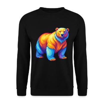 Polar Bear Colorful Kawaii Cartoon Character - Unisex Sweatshirt - black - Front - Alina (178cm) & Michal (187cm)