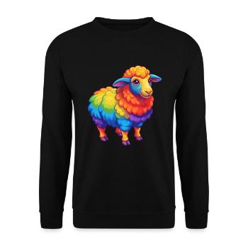 Sheep Colorful Kawaii Cartoon Character Clipart - Unisex Sweatshirt - black - Front - Alina (178cm) & Michal (187cm)