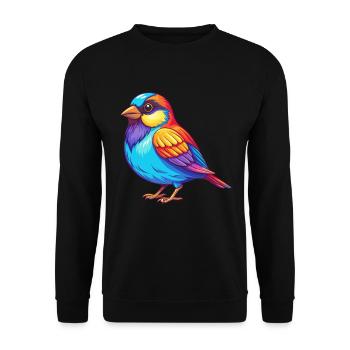 Spatz Bunte Kawaii Cartoon Figur Clipart - Unisex Pullover - Schwarz - Vorne - Alina (178cm) & Michal (187cm)