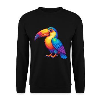 Toucan Colorful Kawaii Cartoon Character Clipart - Unisex Sweatshirt - black - Front - Alina (178cm) & Michal (187cm)