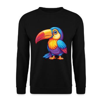 Toucan Colorful Kawaii Cartoon Character Clipart - Unisex Sweatshirt - black - Front - Alina (178cm) & Michal (187cm)