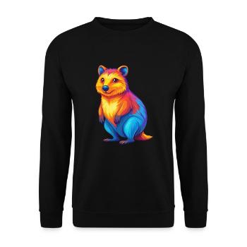 Quokka Colorful Kawaii Cartoon Character Clipart - Unisex Sweatshirt - black - Front - Alina (178cm) & Michal (187cm)
