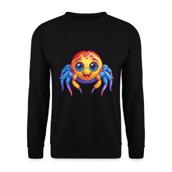 Spinne Bunte Kawaii Cartoon Figur Clipart - Unisex Pullover - Schwarz - Vorne - Alina (178cm) & Michal (187cm)