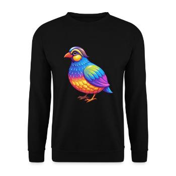 perdrix coloré Kawaii dessin animé personnage animal - Sweat-shirt Unisexe - noir - Devant - Alina (178cm) & Michal (187cm)