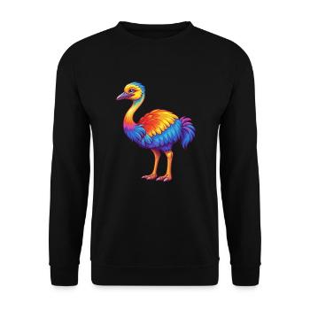 Strauß Bunte Kawaii Cartoon Figur Clipart - Unisex Pullover - Schwarz - Vorne - Alina (178cm) & Michal (187cm)