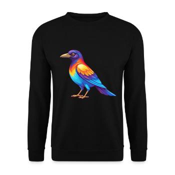 Magpie Colorful Kawaii Cartoon Character Clipart - Unisex Sweatshirt - black - Front - Alina (178cm) & Michal (187cm)