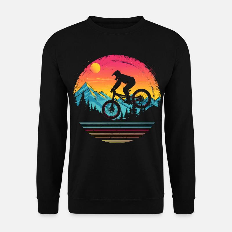 Mountainbiken Vaporwave - Unisex Pullover - Schwarz