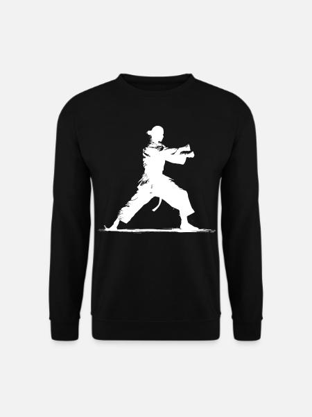 Karate Mädchen Skizze - Unisex Pullover - Schwarz