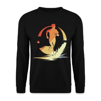 Marathon Runner Sketch Vintage - Unisex Sweatshirt - black - Front - Alina (178cm) & Michal (187cm)