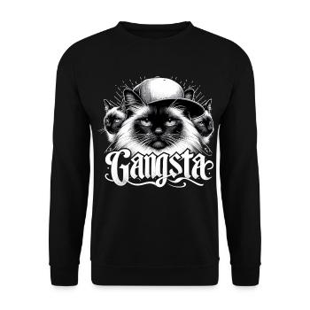 Chat Sacré de Birmanie Chat de Birmanie Trio Gangsta Gesche - Sweat-shirt Unisexe - noir - Devant - Alina (178cm) & Michal (187cm)