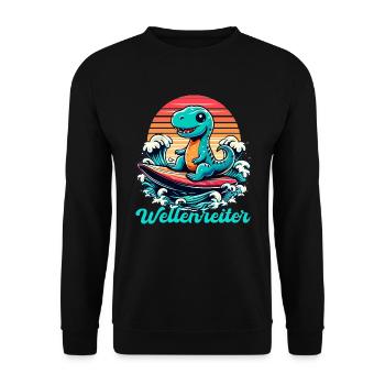 Mignon T-Rex Surfer Surfer Cadeau de surf - Sweat-shirt Unisexe - noir - Devant - Alina (178cm) & Michal (187cm)