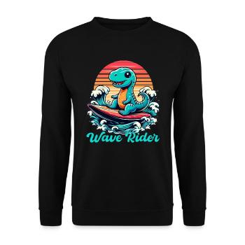 Mignon T-Rex Surfer Surfer Cadeau de surf - Sweat-shirt Unisexe - noir - Devant - Alina (178cm) & Michal (187cm)