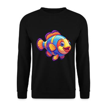 Clownfish Coloré Kawaii Dessin animé Animal marin - Sweat-shirt Unisexe - noir - Devant - Alina (178cm) & Michal (187cm)