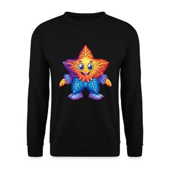 Plume étoile coloré Kawaii dessin animé Animal marin - Sweat-shirt Unisexe - noir - Devant - Alina (178cm) & Michal (187cm)