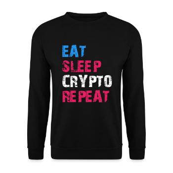 EAT SLEEP CRYPTO REPEAT - Unisex Sweatshirt - black - Front - Alina (178cm) & Michal (187cm)