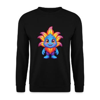 Sea Lily Colorful Kawaii Cartoon Sea Animal - Unisex Sweatshirt - black - Front - Alina (178cm) & Michal (187cm)