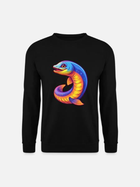 Meer Neunauge Buntes Kawaii Cartoon Meerestier - Unisex Pullover - Schwarz