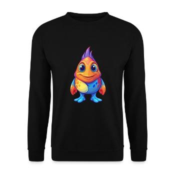 Sea Squirt Colorful Kawaii Cartoon Sea Animal - Unisex Sweatshirt - black - Front - Alina (178cm) & Michal (187cm)