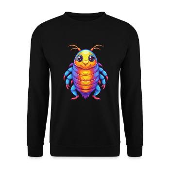 Sea Louse Colorful Kawaii Cartoon Sea Animal - Unisex Sweatshirt - black - Front - Alina (178cm) & Michal (187cm)