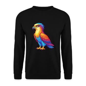 Osprey Colorful Kawaii Cartoon Character Bird - Unisex Sweatshirt - black - Front - Alina (178cm) & Michal (187cm)