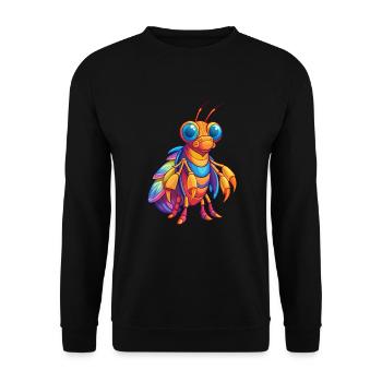 Peacock Mantis Shrimp Colorful Kawaii Cartoon - Unisex Sweatshirt - black - Front - Alina (178cm) & Michal (187cm)