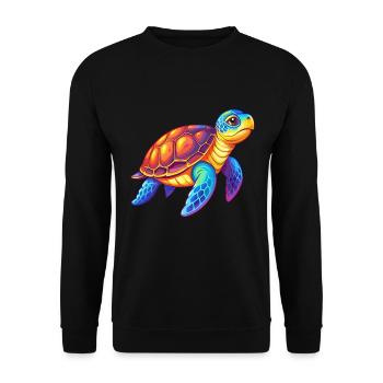 Tortue imbriquée Coloré Kawaii Dessin animé Clipart - Sweat-shirt Unisexe - noir - Devant - Alina (178cm) & Michal (187cm)