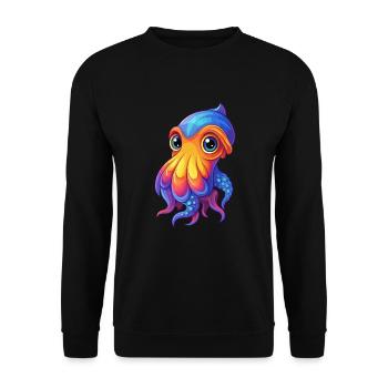 Cuttlefish Colorful Kawaii Cartoon Sea Animal - Unisex Sweatshirt - black - Front - Alina (178cm) & Michal (187cm)