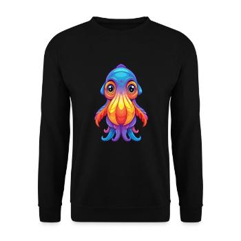 Cuttlefish Colorful Kawaii Cartoon Sea Animal - Unisex Sweatshirt - black - Front - Alina (178cm) & Michal (187cm)