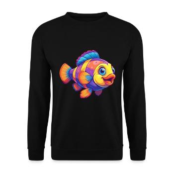 Clownfish Coloré Kawaii Dessin animé Animal marin - Sweat-shirt Unisexe - noir - Devant - Alina (178cm) & Michal (187cm)
