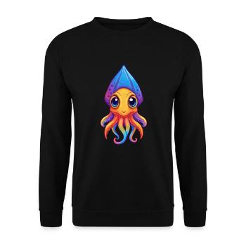 Bottletail Squid Colorful Kawaii Cartoon Clipart - Unisex Sweatshirt - black - Front - Alina (178cm) & Michal (187cm)