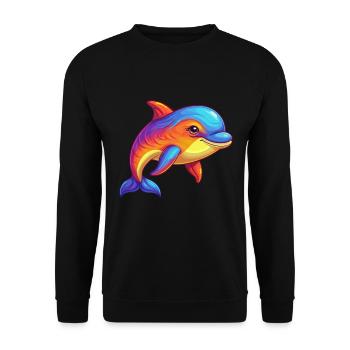 baleine à bec coloré Kawaii dessin animé Clipart - Sweat-shirt Unisexe - noir - Devant - Alina (178cm) & Michal (187cm)