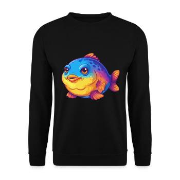 Blobfish Colorful Kawaii Cartoon Sea Animal - Unisex Sweatshirt - black - Front - Alina (178cm) & Michal (187cm)
