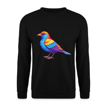 Merle à ailes rouges dessin animé kawaii coloré - Sweat-shirt Unisexe - noir - Devant - Alina (178cm) & Michal (187cm)