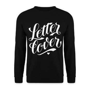 Letterlover - Conçu par KissingLetters - Sweat-shirt Unisexe - noir - Devant - Alina (178cm) & Michal (187cm)