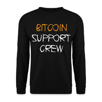 Bitcoin Support Crew Design - Unisex Pullover - Schwarz - Vorne - Alina (178cm) & Michal (187cm)