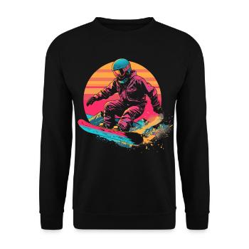 Look snowboarder des années 80 - Sweat-shirt Unisexe - noir - Devant - Alina (178cm) & Michal (187cm)