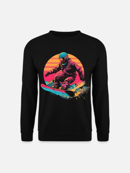Snowboarder 80s Look - Unisex Sweatshirt - black