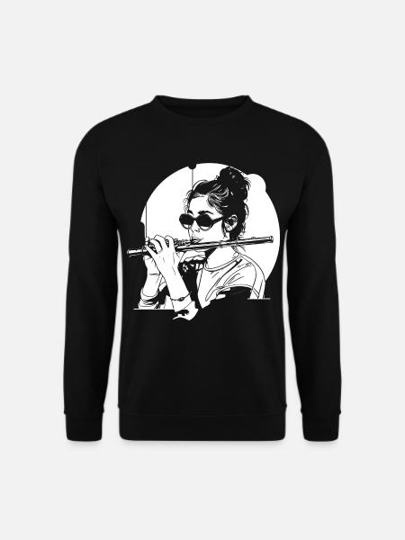 Drawing flutist - Unisex Sweatshirt - black