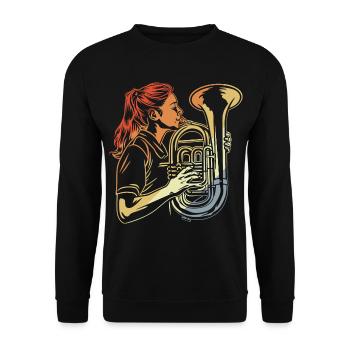 Tuba players - Unisex Sweatshirt - black - Front - Alina (178cm) & Michal (187cm)