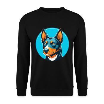 Australian Kelpie Dog Cute Kawaii Cartoon Pet Logo - Unisex Sweatshirt - black - Front - Alina (178cm) & Michal (187cm)