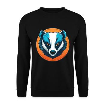 blaireau mignon kawaii dessin animé clipart animal de compagnie logo - Sweat-shirt Unisexe - noir - Devant - Alina (178cm) & Michal (187cm)