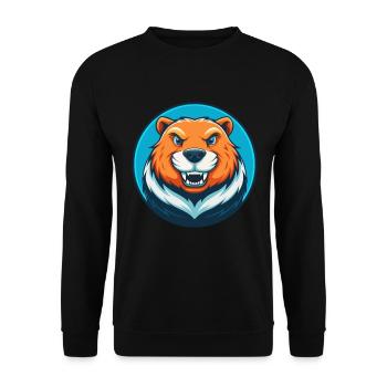 Beaver Cute Kawaii Cartoon Clipart Animal Pet Logo - Unisex Sweatshirt - black - Front - Alina (178cm) & Michal (187cm)