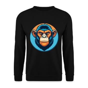 Bonobo Cute Kawaii Cartoon Clipart Animal Pet Logo - Unisex Sweatshirt - black - Front - Alina (178cm) & Michal (187cm)