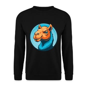 Camel Cute Kawaii Cartoon Clipart Animal Pet Logo - Unisex Sweatshirt - black - Front - Alina (178cm) & Michal (187cm)