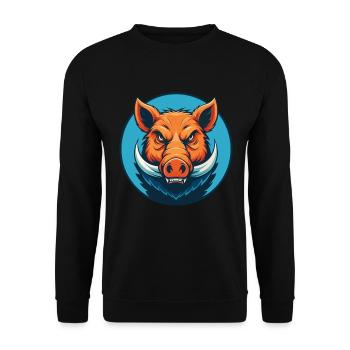 sanglier mignon kawaii dessin animé clipart animal animal de compagnie logo - Sweat-shirt Unisexe - noir - Devant - Alina (178cm) & Michal (187cm)