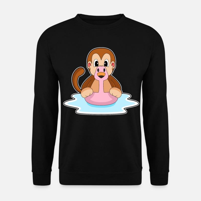 Affe Flamingo - Unisex Pullover - Schwarz